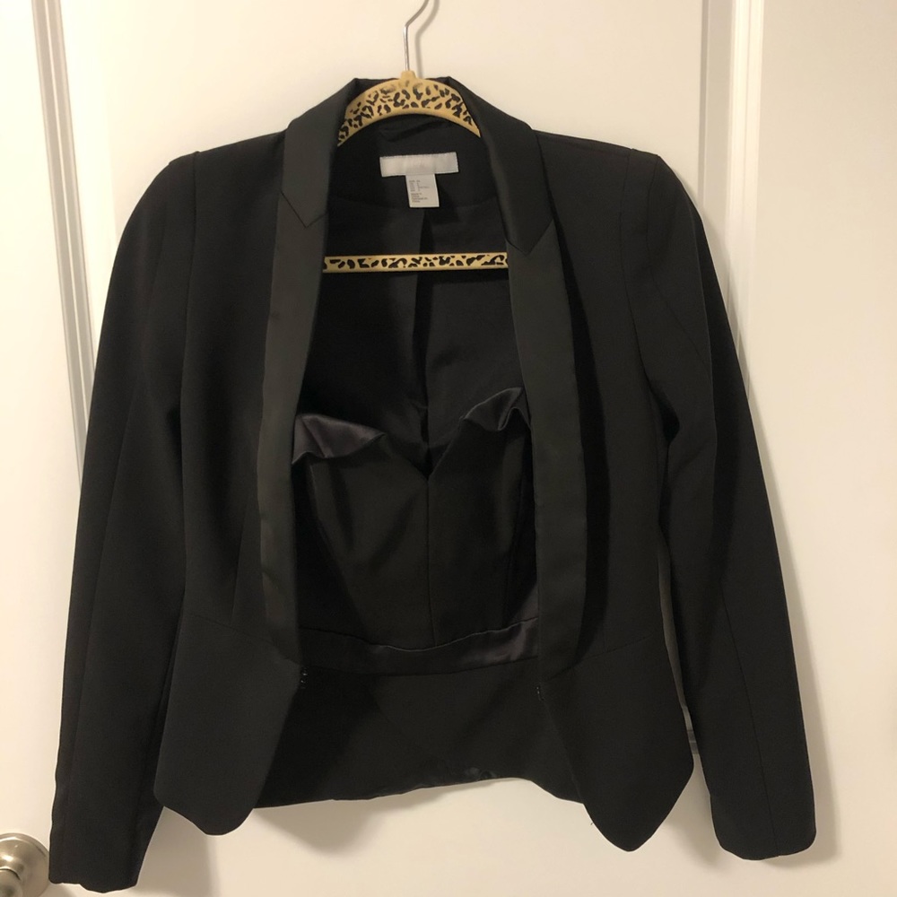 Tuxedo jacket with corset top